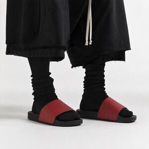 Minimalist Vegan Saffiano Leather Comfort Slides | Japanese Streetwear Sandals